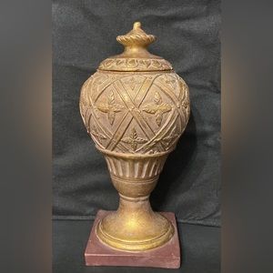 Vintage Sterling Industries gold ceramic vase # 4-86150